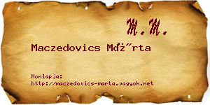 Maczedovics Márta névjegykártya