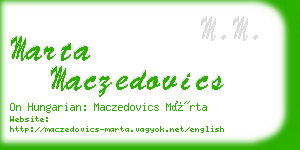 marta maczedovics business card